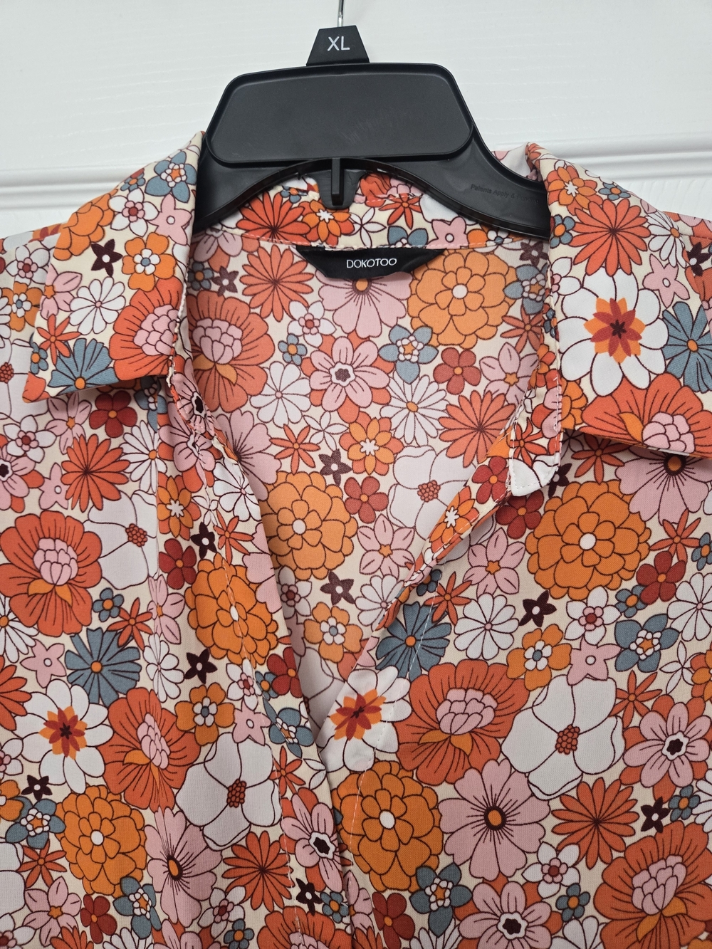 DOKOTOO Floral Button-Up Maxi Dress — FUN Orange & Pink Flower Print